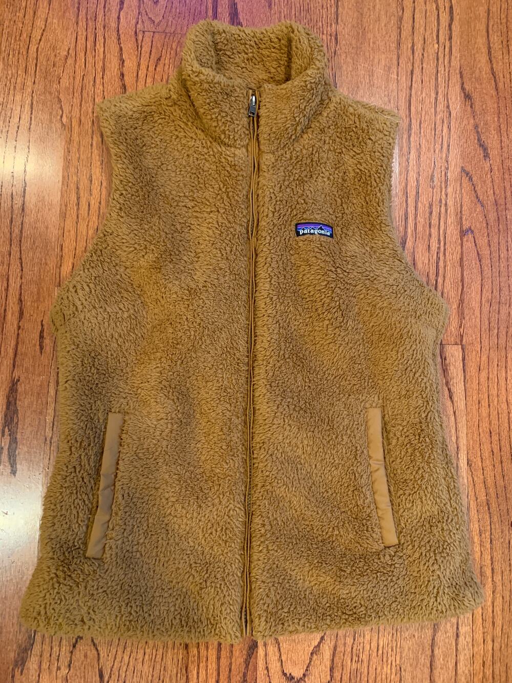 Patagonia Full Zip Teddy Vest Worn Wear | Cognac Brown | Large
